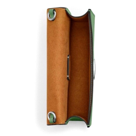 New Coach CP045 Small Eliza Flap Crossbody Leather Soft Green - Picture 4 of 5